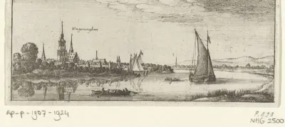 Gezicht op Wageningen aan de Nederrijn