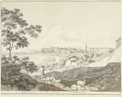 Gezicht op Wageningen, vanuit het oosten