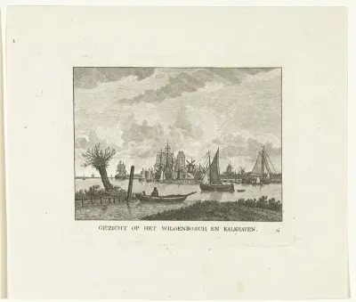 Gezicht op Wilgenbos en Kalkhaven te Dordrecht