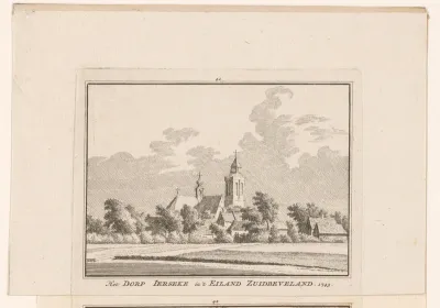 Gezicht op Yerseke, 1743
