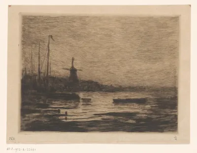 Gezicht op Zwijndrecht bij avond