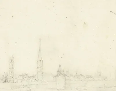 Gezicht op Zwolle, vanuit het zuiden
