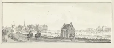Gezicht over de Lek op de dorpen Vreeswijk en Vianen
