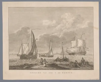 Gezicht over het IJ naar Pampus
