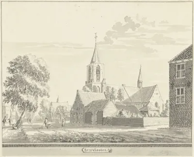 Gezicht te Bunschoten, met de kerk