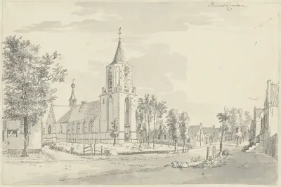 Gezicht te Bunschoten, met de kerk