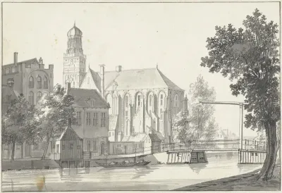 Gezicht te Utrecht met de St. Nicolaaskerk