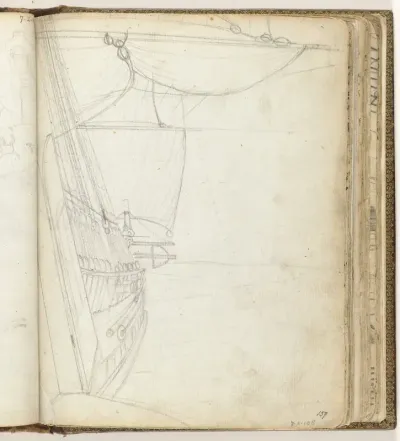 Gezicht uit de gallerij van een Oost-Indiëvaarder