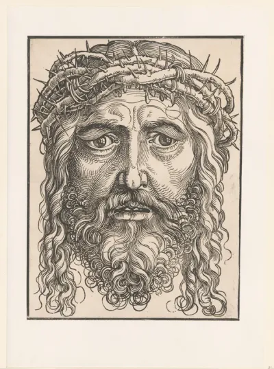 Gezicht van Christus met doornenkroon