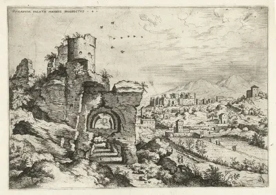 Gezicht van de Palatijn op de Thermen van Caracalla