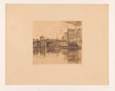 Gezicht van de Waalseilandsgracht op de Kraansluis