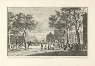 Gezicht vanaf de Kneuterdijk te Den Haag