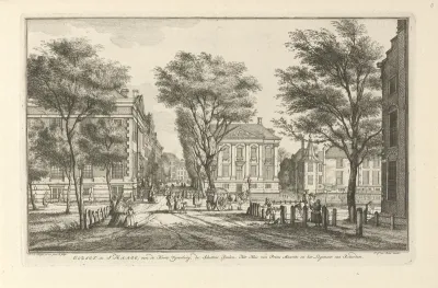 Gezicht vanaf de Korte Vijverberg te Den Haag