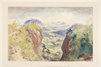 Gezicht vanaf de Vicarton Kloof in het Matale district te Sri Lanka