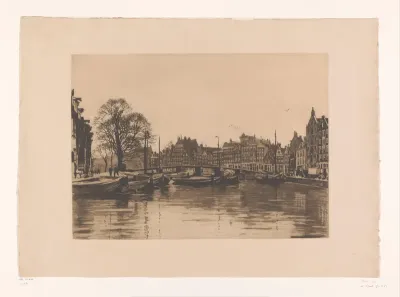 Gezicht vanaf de Waalseilandsgracht op de Bantammerbrug in Amsterdam