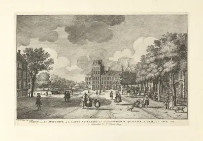 Gezicht vanaf het Buitenhof te Den Haag