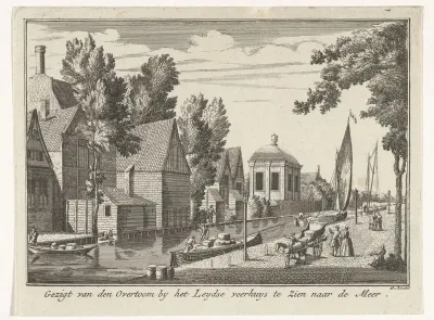 Gezicht vanaf het eind van de Overtoom bij het Leidse veerhuis te Amsterdam