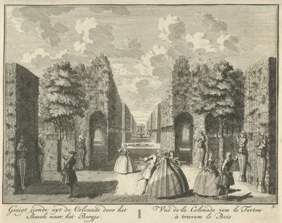 Gezicht vanuit de colonnade op de tuin van Huis ter Meer te Maarssen