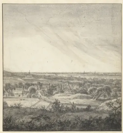 Gezicht vanuit de duinen op Bloemendaal