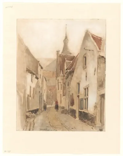 Gezicht vanuit de Ridderstraat in de Kerksteeg, Hattem