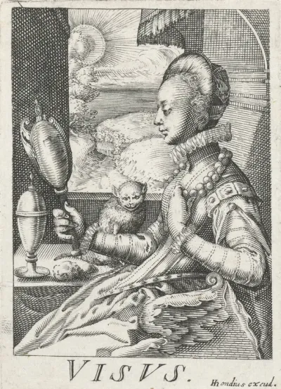 Gezicht (Visus), een vrouw met een handspiegel