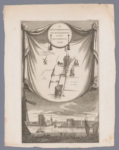 Gezichten op de Regulierspoort in Amsterdam