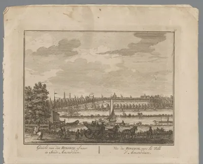 Gezichten op de Ringdijk bij Amsterdam en de buitenplaats van Esaie Gillot