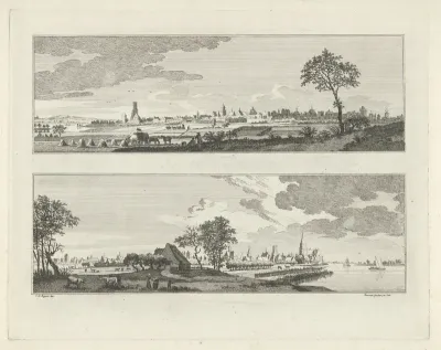 Gezichten op Emmerik aan de Rijn, 1736