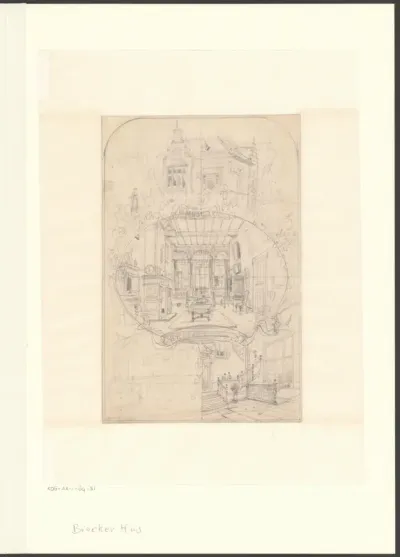 Gezichten op het interieur en exterieur van het Broekerhuis