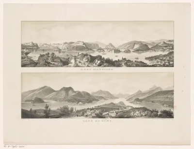 Gezichten op het Lago Maggiore en het Comomeer