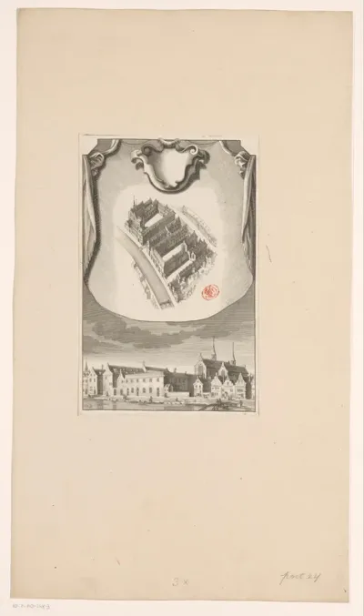 Gezichten op het Sint-Margarethaklooster en de Sint-Pieterskapel te Amsterdam
