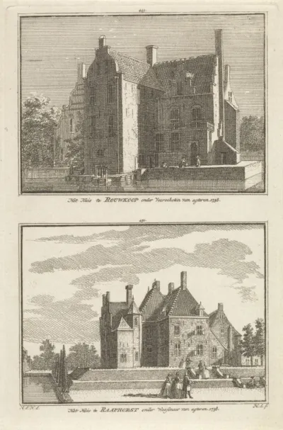 Gezichten op kasteel Rouwkoop, Voorschoten en kasteel Raephorst, Wassenaar