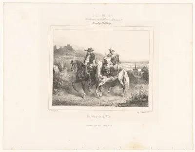 Gezin keert te paard van de stad terug naar huis