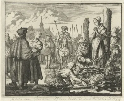 Gezusters Maria en Ursula van Beckum op de brandstapel te Delden, 1544