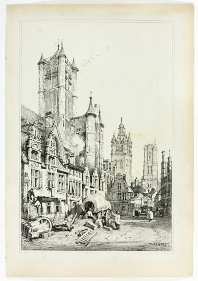 Ghent, from Facsimiles of Sketches made in Flanders and Germany