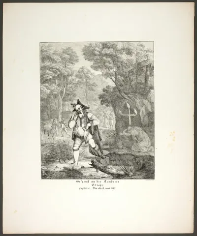 Ghost on the Kanderer Road (Gespenst an der Kanderer Strasse), plate six from the series Poems in the Dialect of the Upper Rhine Region (Zehn Blätter zu Hebels Alemannischen Gedichten)