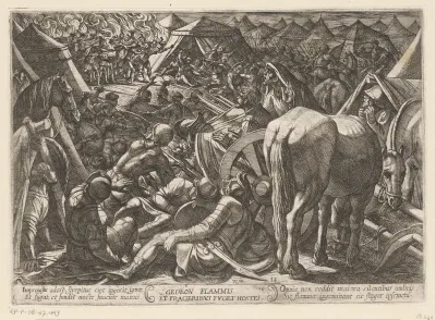 Gideon terroriseert het kamp van de vijand