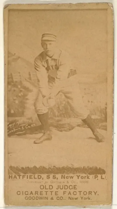 Gil Hatfield, Shortstop, New York, from the Old Judge series (N172) for Old Judge Cigarettes