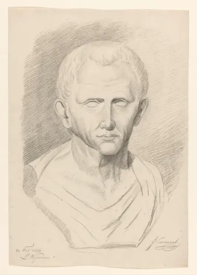 Gips van antieke buste van man