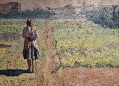 Girl in a cabbage field