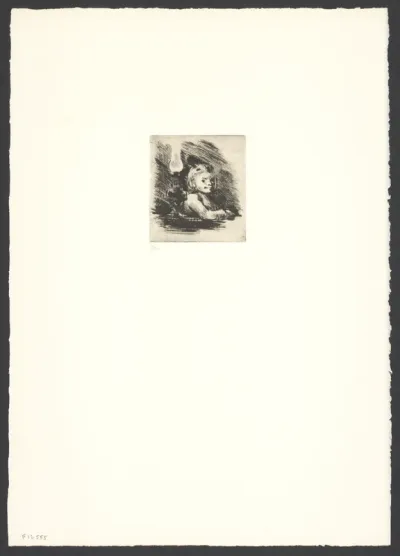 Girl near a lamp