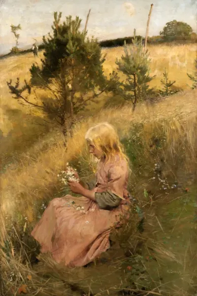 Girl Picking Flowers