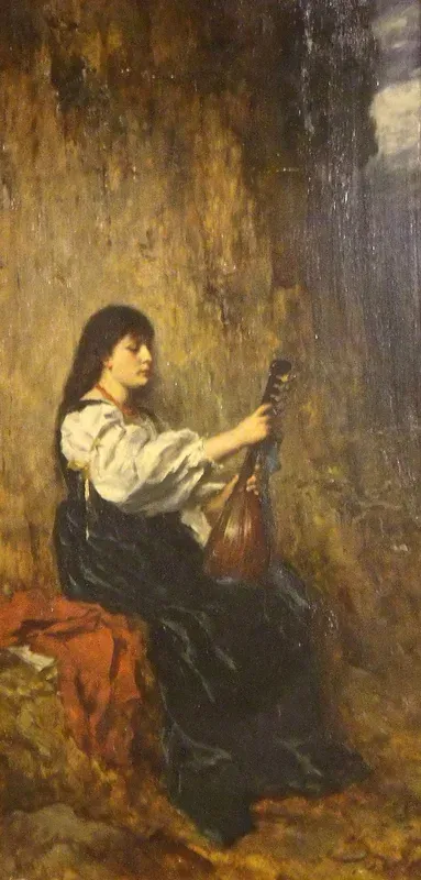 Girl Seated with Mandolin
