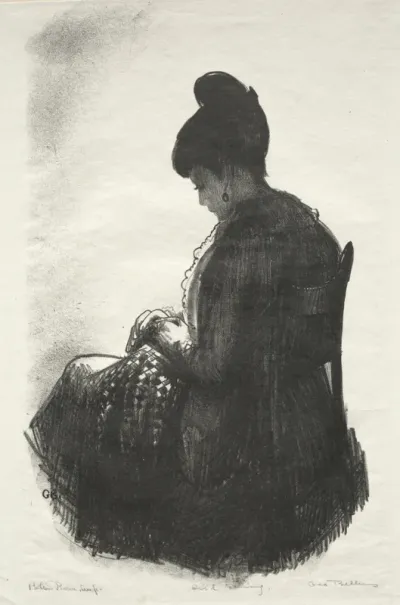Girl Sewing