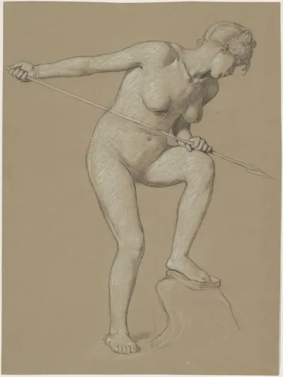 Girl Spearing Dolphin
