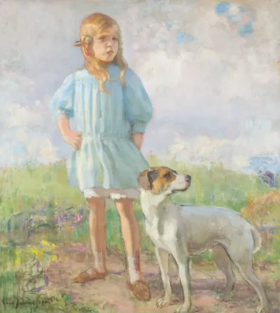 Girl with a dog