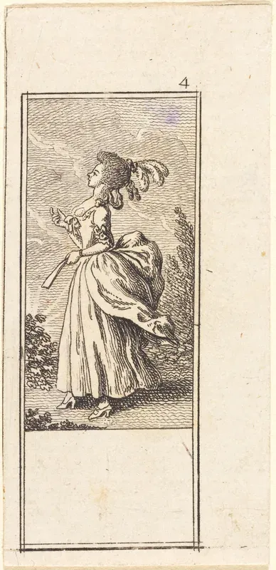 Girl with Fan, Facing Left