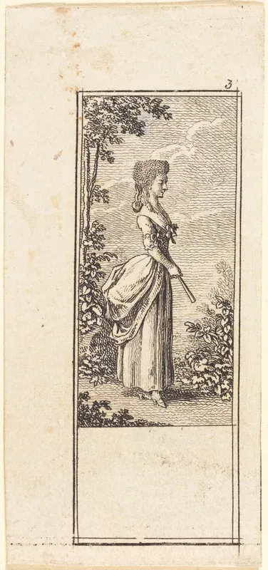 Girl with Fan, Facing Right