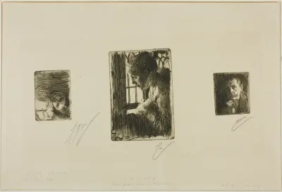 Girl's Head; Peasant Girl at Window; Anders Zorn