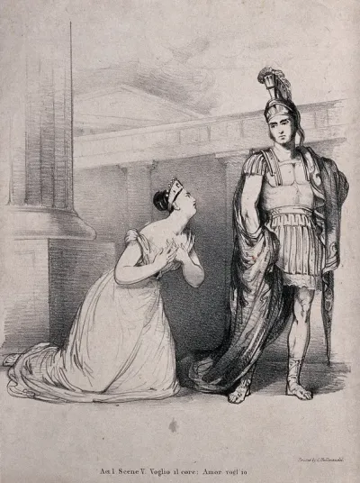 Giuditta Pasta in the role of Medea and Alberico Curioni in the role of Jason: Medea professes her love for Jason